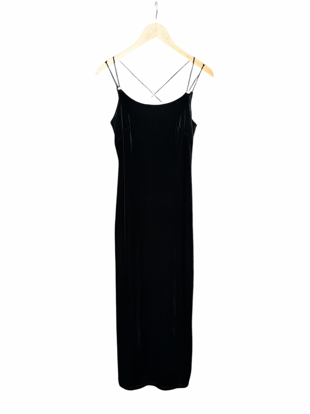 Maurices vintage black velvet long dress size 6 prom formal wedding event Y2K